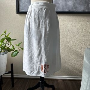 White Towel Wrap Skirt